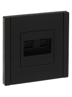 IEK FORTE&PIANO Розетка компьютерная двойная RJ45 кат.6 FP134 черный  (FP-K20-2-K02)