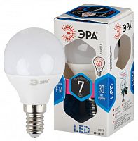 ЭРА Лампа светодиодная LED P45-7W-840-E14  (диод, шар, 7Вт, нейтр, E14,  (10/100/3600)  (Б0020551)