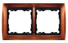 SIMON Рамка на 2 поста, S82, античная медь - графит (82824-36)