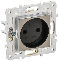IEK SKANDY Розетка без заземления без защитных шторок 10А SK-R02N никель  (SK-R10-10-K50)