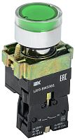 IEK Кнопка управления зеленая LAY5-BW3361 1НО с подсветкой 240В (BBT50-BW-K06)