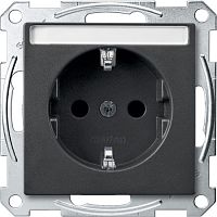 SCHNEIDER ELECTRIC Механизм розетки Schuko с полем для надписи антрацит (MTN2302-0414)