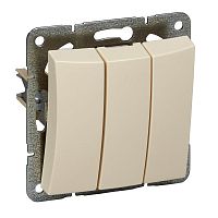 SCHNEIDER ELECTRIC ДУЭТ Выключатель трехклавишный в рамку бежевый (WDE000231)