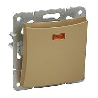 SCHNEIDER ELECTRIC ДУЭТ Переключатель одноклавишный с подсветкой в рамку шампань (WDE000463)