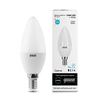GAUSS Лампа светодиодная LED 10вт 230в,Е14,белый, свеча Elementary (33120)
