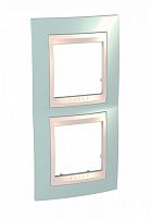 SCHNEIDER ELECTRIC UNICA-Хамелеон Рамка вертикальная 2 поста морская волна/бежевый (MGU6.004V.570)