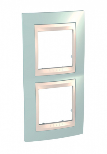 SCHNEIDER ELECTRIC UNICA-Хамелеон Рамка вертикальная 2 поста морская волна/бежевый (MGU6.004V.570)