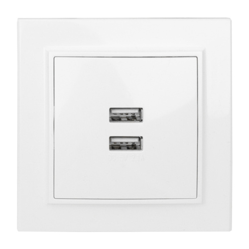 EKF Минск Розетка USB 2-местная СП 2,1А  белая (ERR-2USB-100)