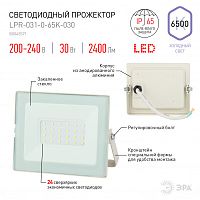 ЭРА Прожектор светодиодный ДО-30W LPR-031-0-65K-030  30Вт 2400Лм 6500К 139x104x35 белый корпус (Б0043571) ЭРА Прожектор светодиодный ДО-30W LPR-031-0-65K-030  30Вт 2400Лм 6500К 139x104x35 белый корпус (Б0043571)