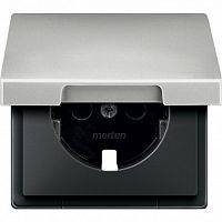 SCHNEIDER ELECTRIC Центральная плата с крышкой для механизма розетки Schuko сталь (MTN2340-4146)