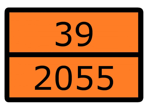 EKF Знак для маркировки опасных грузов ''Номер ООН 39/2055'' ГОСТ Р 52290-2004 300х400 мм, пленка самоклеящаяся ГОСТ 19433-88 (an-7-39-2055)