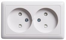 SCHNEIDER ELECTRIC ХИТ открытой установки Розетка двойная без зазем. со шт., ИЗОЛ.ПЛ. 16А, белый (RA16-233I-B)