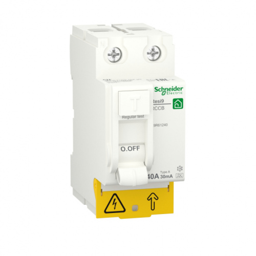 SCHNEIDER ELECTRIC RESI9 ВЫКЛЮЧАТЕЛЬ ДИФФЕРЕНЦИАЛЬНОГО тока (УЗО) 40А 2P 30мА тип A (R9R61240)