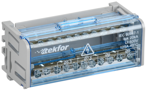 IEK TEKFOR Шины на DIN-рейку (кросс-модуль) ШНК 2х11 L+PEN  (TF-DN10-2-11-050)