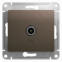 SCHNEIDER ELECTRIC GLOSSA Розетка телевизионная TV проходная 4DB шоколад в рамку (GSL000892)