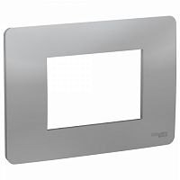 SCHNEIDER ELECTRIC Рамка UNICA MODULAR трехмодульная алюминий (NU210330)