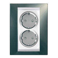 SCHNEIDER ELECTRIC UNICA-Хамелеон Розетка двойная с заземлением в    сборе со шторками шампань (MGU63.067.824)