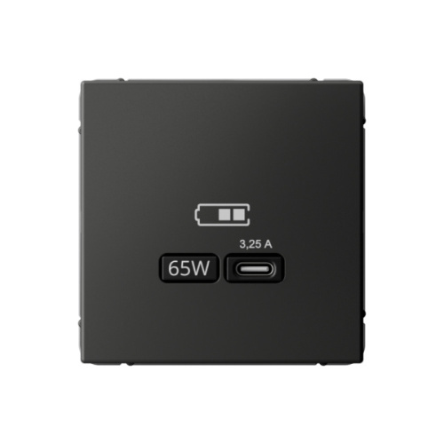 Systeme Electric ARTGALLERY USB Розетка тип-С 65Вт высокоскор.заряд. QC, PD, механизм, базальт (GAL001427)