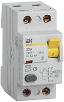 IEK Выключатель дифференциального тока (УЗО) ВД1-63S 2Р 32А 100мА (MDV12-2-032-100)