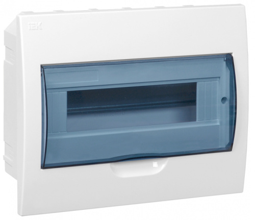 IEK Щит распределительный встраиваемый ЩРв-П-12 IP41 пластиковый белый прозрачная дверь (MKP12-V-12-40-10)