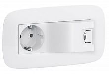 LEGRAND Valena IN MATIC Розетка комбинированная 2К+З 16А 250В/USB 1000мА с лицевой панелью LIFE/ALLURE бела (753110 )