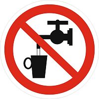 EKF Знак P 05 ''Запрещается использовать в качестве питьевой воды'' ф200 мм, пластик ГОСТ Р 12.4.026-2001 (pn-p-05)