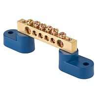 EKF Шина 0 N 8х12мм 6 отверстий латунь 2 синих угловых изолятора PROxima (sn0-125-06-2)