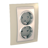 SCHNEIDER ELECTRIC UNICA Двойная Розетка с з/к Песчаный (MGU63.067.567)