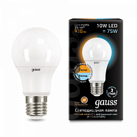 GAUSS Лампа светодиодная LED 10вт 230в, A60, Е27,2700K/4100K  (102502110-T) (102502110-T)