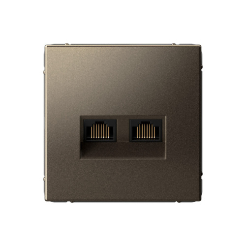 Systeme Electric ARTGALLERY Розетка двойная компьютерная RJ45+RJ45, кат.6А, механизм, МОККО (GAL000688)