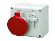 DKC Розетка наружной установки с механической блокировкой и верхним расположением разъема IP44 32А 3P+E (DIS5003287)