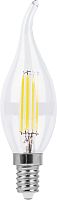 FERON Лампа светодиодная LED 7вт Е14 теплый матовая свеча на ветру FILAMENT (LB-67) (25786)