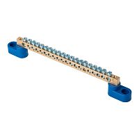 EKF Шина 0 N 6х9мм 20 отверстий латунь 2 синих угловых изолятора PROxima (sn0-2-63-20)