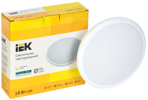 IEK Светильник светодиодный ДПБ 3003 18Вт IP54 4000K круг белый (LDPB0-3003-18-4000-K01) фото 3