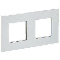 IEK SKANDY Рамка 2-местная SK-F32S металл серебряный  (SK-M22-M-K23)