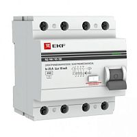 EKF Выключатель дифференциального тока  (УЗО)4п 16А 30мА АС (elcb-4-16-30-em)