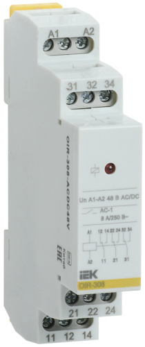 IEK Промежуточное реле OIR 3 конт (8А). 48В AC/DC (OIR-308-ACDC48V)