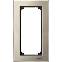 SCHNEIDER ELECTRIC Рамка 2 поста металлическая без перегородки титан (MTN403805)