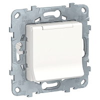 SCHNEIDER ELECTRIC Розетка UNICA NEW с заземлением со шторками с крышкой 16 А 250 В IP40 белый (NU503718TA)