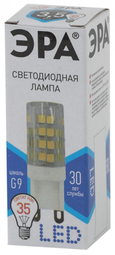 ЭРА Лампа светодиодная LED JCD-3,5W-CER-840-G9  (диод, капсула, 3,5Вт, нейтр, G9)   (100/1000/30000)  (Б0027862)