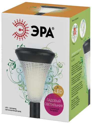 ЭРА Садовый светильник на солнечной батарее, пластик, черный, 31 см SL-PL31  (Б0007507) фото 2