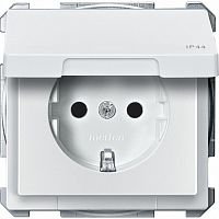 SCHNEIDER ELECTRIC Механизм розетки с заземлением с крышкой IP44 белый (MTN2314-4019)