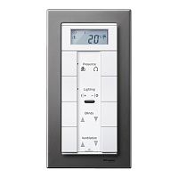 SCHNEIDER ELECTRIC Рамка 2 поста металлическая без перегородки серый родий (MTN403814)