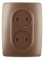 ЭРА Розетка 2X2P, 16A-250В, , медь, 12-2107-14 (Б0031246)