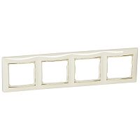 LEGRAND VALENA Рамка 4 поста горизонтальный монтаж слоновая кость/золото (774154 )