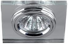 ЭРА Светильник декор стекло квадрат MR16,12V/220V, 50W, хром/зеркальный DK8 CH/WH   (C0043740)