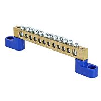 EKF Шина нулевая 63.12  (2 изолятора стойка) латунь (sn0-63-12-2)