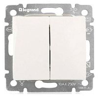 LEGRAND VALENA Переключатель двухклавишный на два направления в рамку белый (694266)