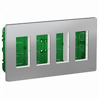 SCHNEIDER ELECTRIC UNICA SYSTEM+ БЛОК скрытой установки 4х2 АЛЮМИНИЙ (NU174430)