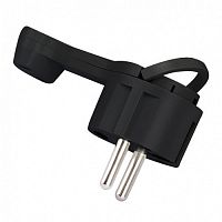 EKF Вилка угловая плоская с/з черная СТЕЛС 16А 250В PROxima (AVYF16-30)